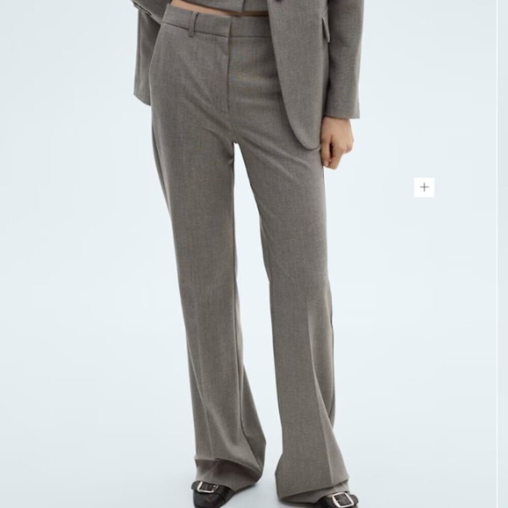 MNG by Mango Women’s Gray Dress Pants Size 6 Slim Trouser